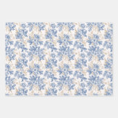 Blue Winter  Flower Pattern Inpakpapier Vel (Voorkant 3)