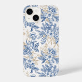Blue Winter  Flower Pattern iPhone Hoesje (Achterkant)