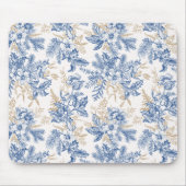 Blue Winter Flower Pattern Muismat (Voorkant)