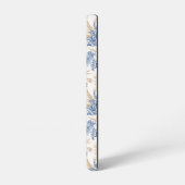 Blue Winter  Flower Pattern Samsung Galaxy Hoesje (Linkerkant)