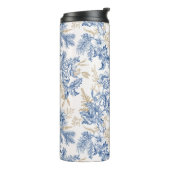 Blue Winter  Flower Pattern Thermosbeker (Gedraaid links)