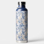 Blue Winter Flower Pattern Waterfles (Rechts)