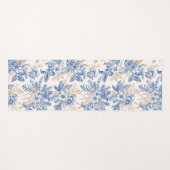 Blue Winter  Flower Pattern Yogamat (Voorkant (horizontaal))