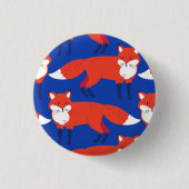 Blue Winter Forest Fox Ronde Button 3,2 Cm (Voorkant)
