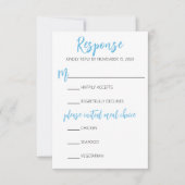 Blue Winter Frost Wedst Carte RSVP (Devant)