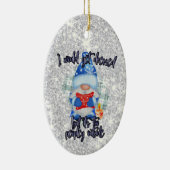 Blue Winter Funny gnome to Peopley Keramisch Ornament (Rechts)