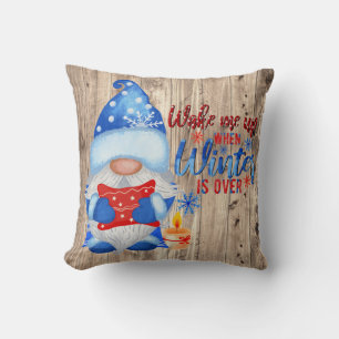 Blue Winter Funny gnome to Peopley Kussen