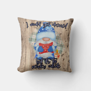 Blue Winter Funny gnome to Peopley Kussen