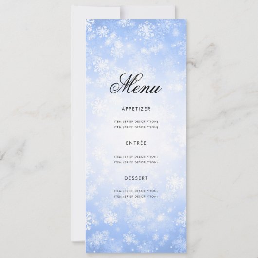 Blue Winter Holiday Invitation avec programme et m (Dos)