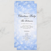 Blue Winter Holiday Invitation avec programme et m (Devant / Derrière)