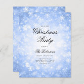 Blue Winter Holiday Invitation Programme et menu (Devant / Derrière)