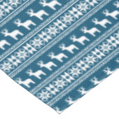 Blue Winter Holiday Snowflake Reindeer Patroon Tafelkleed (Gekanteld)