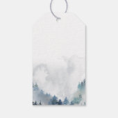 Blue Winter ONEderland Boy 1st Birthday Cadeaulabel (Achterkant)