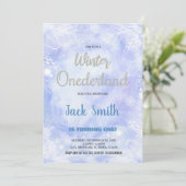 Blue Winter ONEderland Invitations Parties scintil (Debout devant)