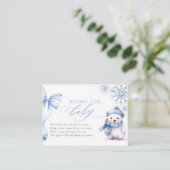 Blue Winter Polar Bear Books for Baby Card Informatiekaartje (Staand voorkant)