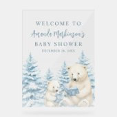 Blue Winter Polar Bear Watercolor Welcome (Recto)