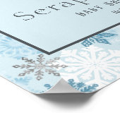 Blue Winter Polar Beer Baby shower Welkom Poster (Hoek)