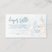 Blue Winter Polar Beer Waterverf Luier Raffle Informatiekaartje (Voorkant)