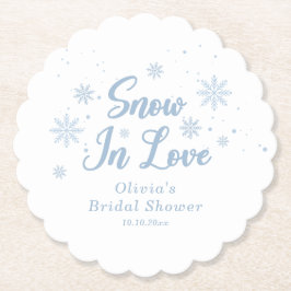 Blue Winter Snow in Love Vrijgezellenfeest Kartonnen Onderzetters