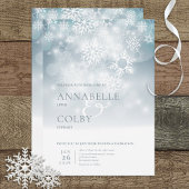 Blue Winter Snow Modern Faire-part de mariage