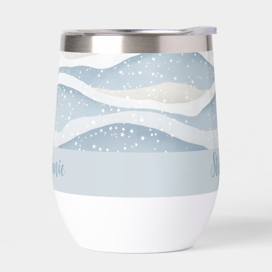Blue Winter Snowfall Wave Personalized Pattern (Gauche)