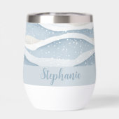 Blue Winter Snowfall Wave Personalized Pattern (Arrière)