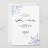 Blue Winter Snowflake Birthday Party Kaart (Voorkant)