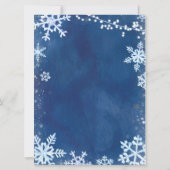 Blue Winter Snowflake First Birthday Invitation Kaart (Achterkant)