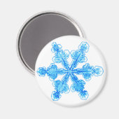 Blue Winter Snowflake Magneet (Voorkant / Achterkant)