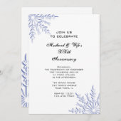 Blue Winter Snowflakes Anniversaire Invitation de  (Devant / Derrière)