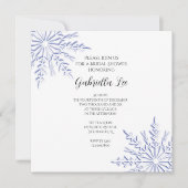 Blue Winter Snowflakes Invitation de la douche nup (Devant)