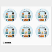 Blue Winter Snowflakes Notenkraker Baby shower Ronde Sticker (Vel)