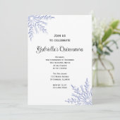 Blue Winter Snowflakes Quinceanera Invitation (Debout devant)