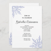 Blue Winter Snowflakes Quinceanera Invitation (Devant / Derrière)