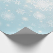 Blue winter snowflakes wrapping paper roll cadeaupapier (Hoek)