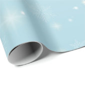 Blue winter snowflakes wrapping paper roll cadeaupapier (Rol Hoek)