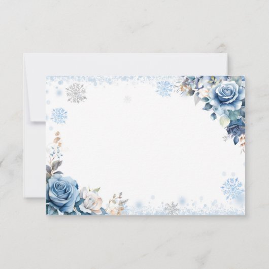 Blue Winter Snowflop Mis Quince QR Code RSVP (Dos)