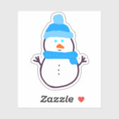 Blue Winter Snowman Sticker (Vel)