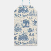 Blue Winter Toile Chinoiserie Cadeaulabel (Achterkant)