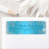 Blue Winter Wonderland Kerst Adresetiketten Etiket (Insitu)