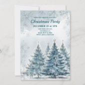 Blue Winter Wonderland Noël Invitation (Devant)