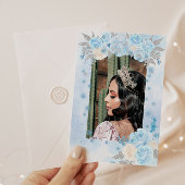 Blue Winter Wonderland Quinceanera Invitation