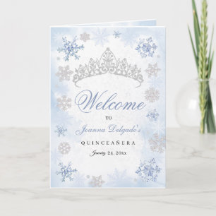 Blue Winter Wonderland Quinceanera Programme