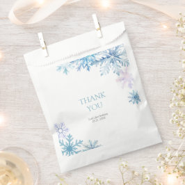 Blue Winter Wonderland Snowflake First Birthday Bedankzakje