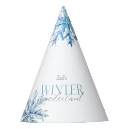 Blue Winter Wonderland Snowflake First Birthday  Feesthoedjes