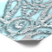 Blue Winter Wonderland Snowflakes Weddenschap Poster (Hoek)