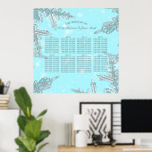 Blue Winter Wonderland Snowflakes Weddenschap Poster (Thuiskantoor)