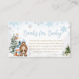 Blue Winter Woodland Dieren Boeken voor Baby Informatiekaartje