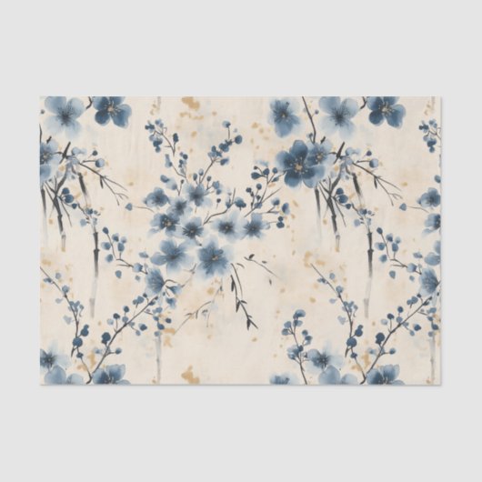 Blue Wisteria Decoupage Tissue Paper Tissuepapier (Voorkant)