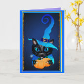Blue Witch Kat Kaart (Gele Bloem)